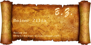 Beiner Zilia névjegykártya